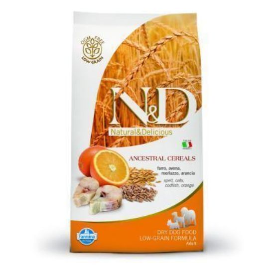 Immagine di NON PUBBLICATO Farmina ND LOW GRAIN MAXI Adult Merluzzo e Arancia