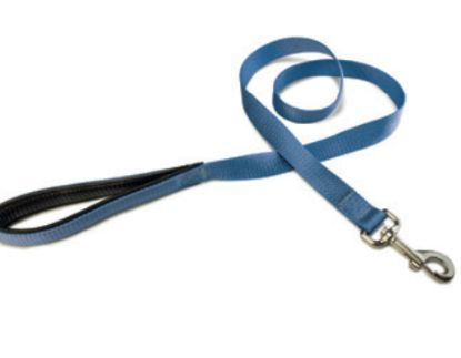 Immagine di GUINZAGLIO FETTUCCIA IN NYLON AZZURRO 2,5 x 120 CM CANI MEDIO GRANDI MANIGLIA IMBOTTITA