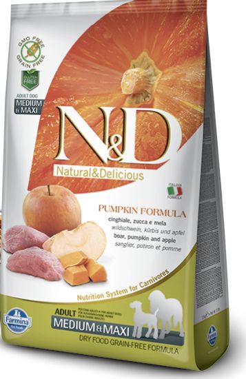 Immagine di Farmina ND GRAIN FREE PUMPKINS MINI Adult Cinghiale ZUCCA 7 kg