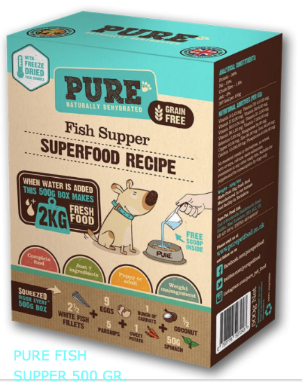 Immagine di PURE FISH SUPPER 500 GR. Gusto PESCE CIBO CANE LIOFILIZZATO RAW