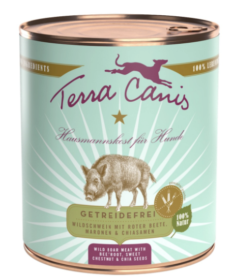 Immagine di TERRA CANIS UMIDO GRAIN FREE CINGHIALE Con BARBABIETOLA CASTAGNE e SEMI DI CHIA da 800 gr terracanis