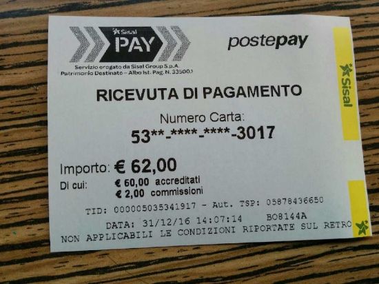 Immagine di REG-Ricevute Postapay