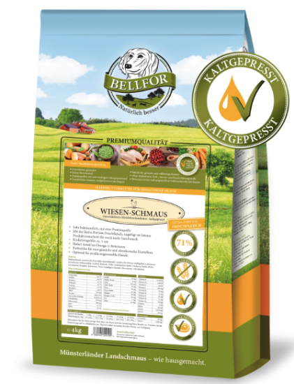 Immagine di BELLFOR ADULT WIESEN al POLLO PRESSATO A FREDDO 12 KG (3 x 4 kg) GRAIN FREE 