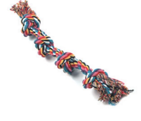 Immagine di NW GIOCO OSSO DI CORDA ANNODATA camon TRICOLORE 60CM