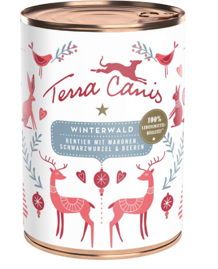 TERRA CANIS UMIDO GRAIN FREE  WINTERWALD RENNA Con CASTAGNE e MORE  da 400 gr