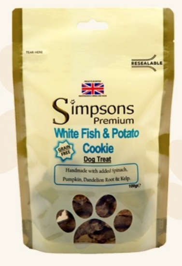 Simpsons snack COOKIE biscotti pesce bianco patate Grain Free 100 grammi