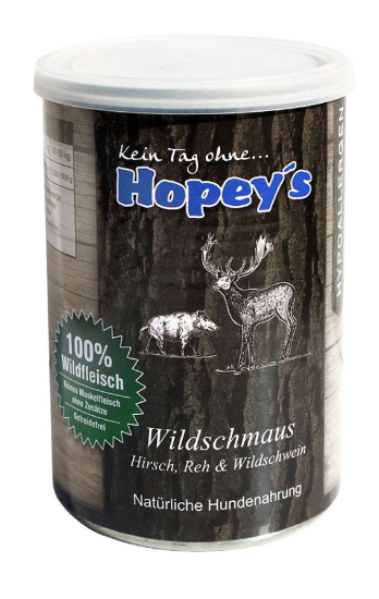 HOPEY's UMIDO CANE SELVAGGINA DA 400 Gr RENNA CERVO CINGHIALE Ipoallergenico