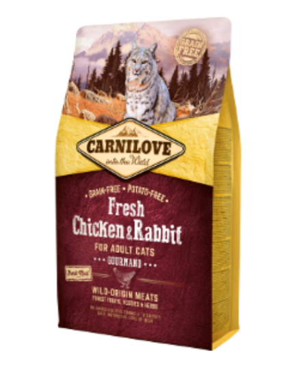 CARNILOVE FRESH POLLO E CONIGLIO 2 Kg GATTI BUONGUSTAI ADULTI GRAIN FREE