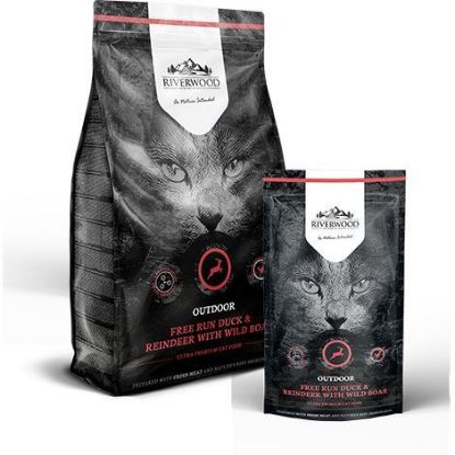 RIVERWOOD GATTO ADULTO OUTDOR RENNA ,  ANATRA E CINGHIALE 300 MG GRAIN FREE