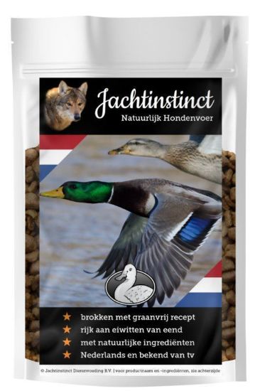 JACHTINSTINCT Hunting PRESSATO A FREDDO ADULT  ANATRA GRAIN FREE 20 kg