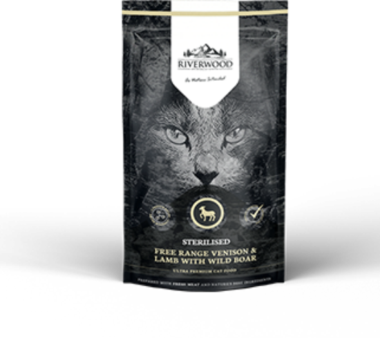 RIVERWOOD GATTO STERILIZZATO ADULTO CERVO, AGNELLO E CINGHIALE 300 MG GRAIN FREE