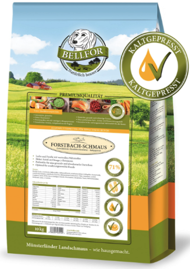 Immagine di OUTLET DANNEGGIATO BELLFOR Forstbach SALMONE E TROTA GRAIN FREE 10 kg PRESSATO A FREDDO ADULT 