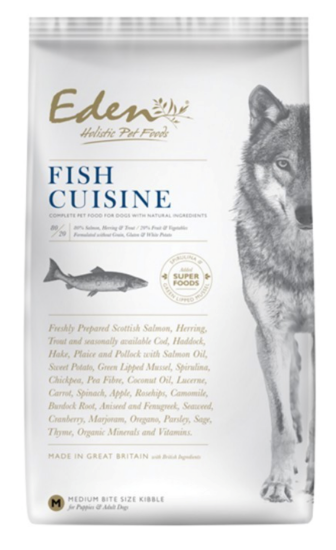 EDEN HOLISTIC CROCCHETTE 80/20 FISH CUISINE SMALL MEDIUM BREED SALMONE ARINGA PESCE BIANCO Grain Free 2 kG 