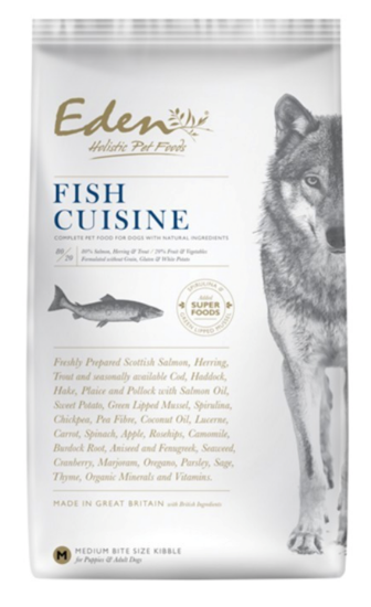 EDEN HOLISTIC CROCCHETTE 80/20 FISH CUISINE LARGE BREED SALMONE ARINGA PESCE BIANCO Grain Free 12 kg