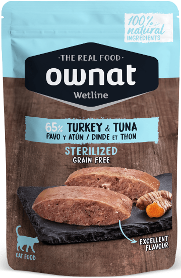 OWNAT TACCHINO TONNO UMIDO GATTO STERILIZZATO 85  gr WETLINE