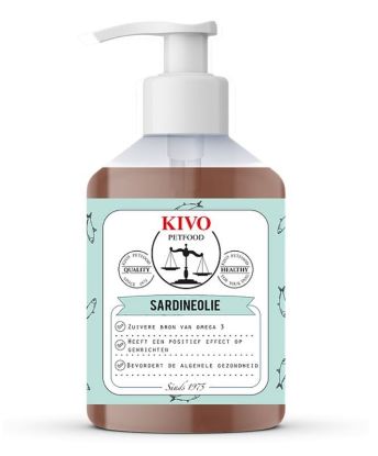 OLIO DI SARDINA SELVATICA PURA KIVO 500 ml - Per PELO e PELLE del CANE E GATTO