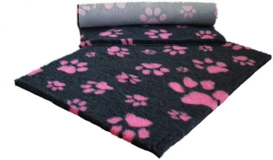 Cuscino tappeto relax VETFLEECE ANTRACITE E ROSA tg.M 100X75 cm antiscivolo cani gatti - simil VETBED