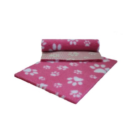 Cuscino tappeto relax VETFLEECE ROSA E BIANCO tg.M 100X75 cm antiscivolo cani gatti - simil VETBED