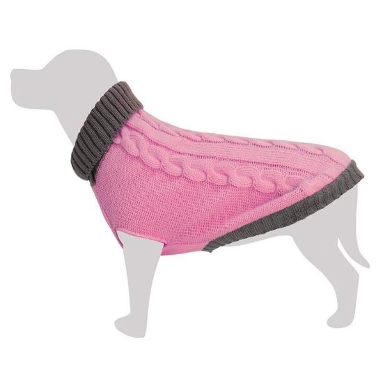 MAGLIONCINO ROSA E GRIGIO LANA - misura 40 cm 