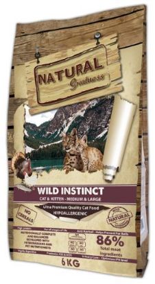 NATURAL GREATNESS GATTO CUCCIOLI E ADULTI WILD INSTINCT LARGE TAGLIA MEDIO GRANDE 6 kg MAINE COON