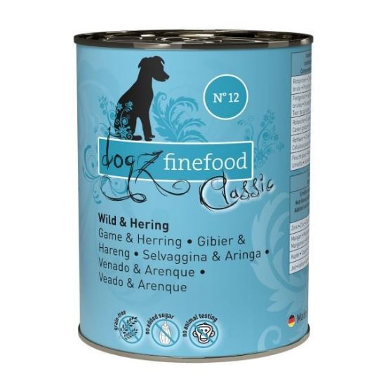 DOGZ FINEFOOD SELVAGGINA ARINGA  N.12 UMIDO CANE  COMPLETO 400 GR. LATTINA