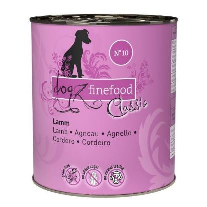DOGZ FINEFOOD AGNELLO  N.10 UMIDO CANE COMPLETO 800 GR. LATTINA