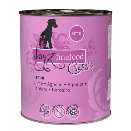 DOGZ FINEFOOD AGNELLO  N.10 UMIDO CANE COMPLETO 800 GR. LATTINA