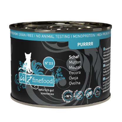 CATZ FINEFOOD PURR PECORA MONO  N.113 UMIDO GATTO  COMPLETO 200 GR. Lattina