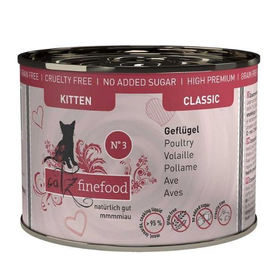 CATZ FINEFOOD KITTEN POLLO  N. 03 UMIDO GATTO  COMPLETO 200 GR