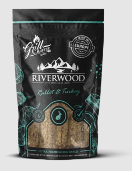 SNACK SALSICCE MORBIDE AL CONIGLIO E TACCHINO 100 gr  RIVERWOOD