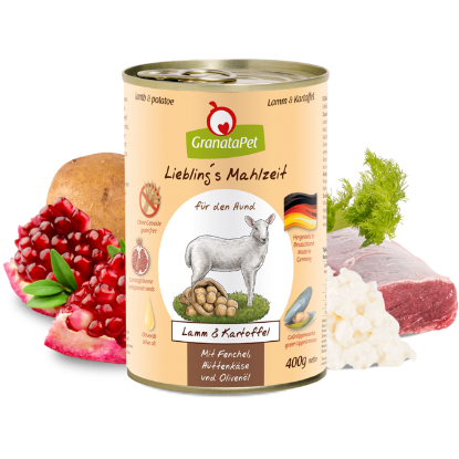 GRANATAPET UMIDO grain free AGNELLO & PATATE CON FINOCCHIO, RICOTTA E OLIO D'OLIVA LIEBLING's MAHLZEIT 400 GR