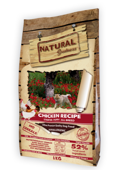 NATURAL GREATNESS PUPPY  POLLO  STARTER / PUPPY / ADULTO 800 G 