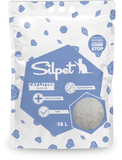 LETTIERA GATTI NATURALE - SILICIO SILICA GEL formato 16 LITRI