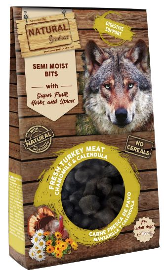 SNACK ARTIGIANALE MORBIDI BITES  PER CANI - DIGESTIVE SUPPORT 150 gr NATURAL GREATNESS