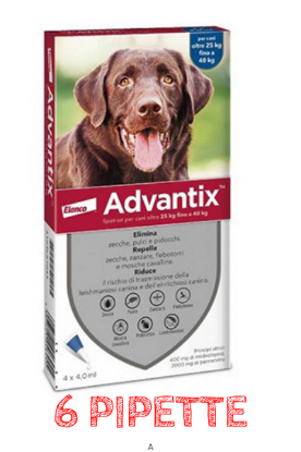 ADVANTIX SPOTON  25-40 KG 6 Pipette ANTIPARASSITARIO