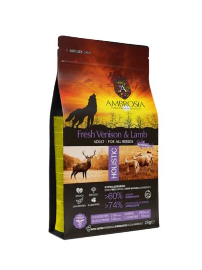 AMBROSIA PETFOOD CERVO E AGNELLO CANE ADULTO 12 KG GRAIN FREE  