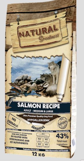 Immagine di OUTLET DANNEGGIATO NATURAL GREATNESS SENSITIVE SALMONE PATATE 15 kg ADULTO TAGLIE MEDIOGRANDI PROFESSIONAL SIZE 
