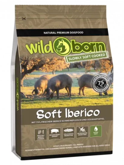 12 kg  WILDBORN SOFT MAIALE IBERICO SEMIUMIDO GRAIN FREE 