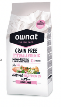 OWNAT AGNELLO MINI  MONOPROTEICO linea hypoallergenica  per CANE ADULTO 3 KG GRAIN FREE 