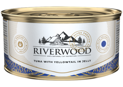 RIVERWOOD CAVIAR  UMIDO GATTO TONNO E SGOMBRO GIALLO 85 GR.