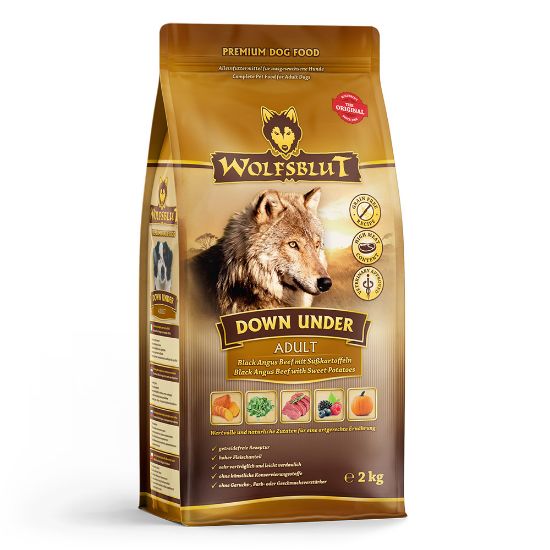 2 KG DOWN UNDER MANZO ANGUS AUSTRALIANO WOLFSBLUT CANE ADULTO GRAIN FREE
