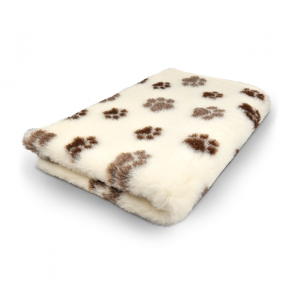 Tappeto VET BED BEIGE CON ZAMPE MARRONI  tg. L 150 X 100 cm antiscivolo cani gatti 