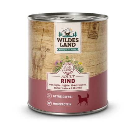 Immagine di WILDES LAND MANZO PATATE E MIRTILLI 800 GR. LATTINA UMIDO CANE