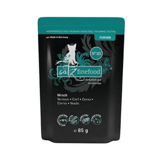 CATZ FINEFOOD CERVO N. 121 BUSTINA 80 GR. UMIDO GATTO  COMPLETO LINEA PURR  
