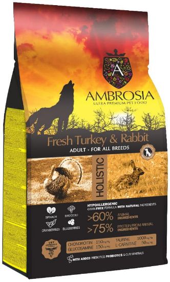 AMBROSIA PETFOOD CONIGLIO E TACCHINO CANE ADULTO 12 KG GRAIN FREE