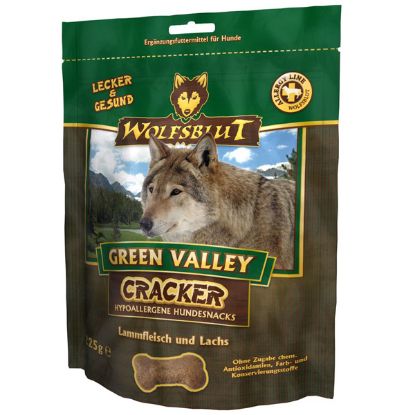 WOLFSBLUT AGNELLO E SALMONE CON TIMO 225 GR. GRAIN FREE CRUNCHY SNACK PREMIETTI (simil carnilove ) 