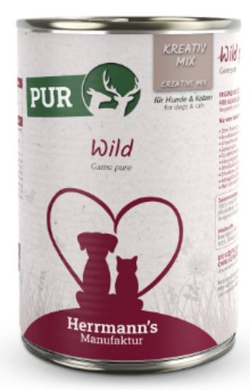 HERRMANN'S KREATIV MIX SELVAGGINA PURA UMIDO CANE- GATTO COMPLETO  400g 