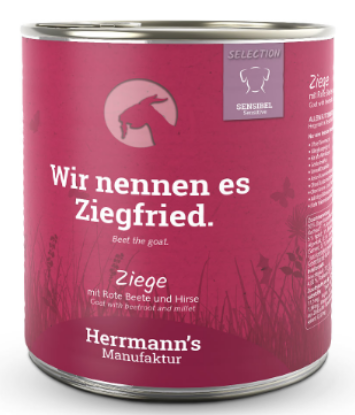 HERRMANN'S SELECTION SENSIBEL CAPRA BARBABIETOLA E MIGLIO UMIDO CANE COMPLETO 800G