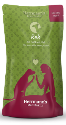 HERRMANN'S BIO CERVO con patate 130 GR . UMIDO CANE COMPLETO 