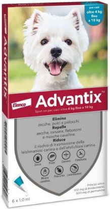 6 PIPETTE ADVANTIX SPOTON  4-10 KG  ANTIPARASSITARIO 